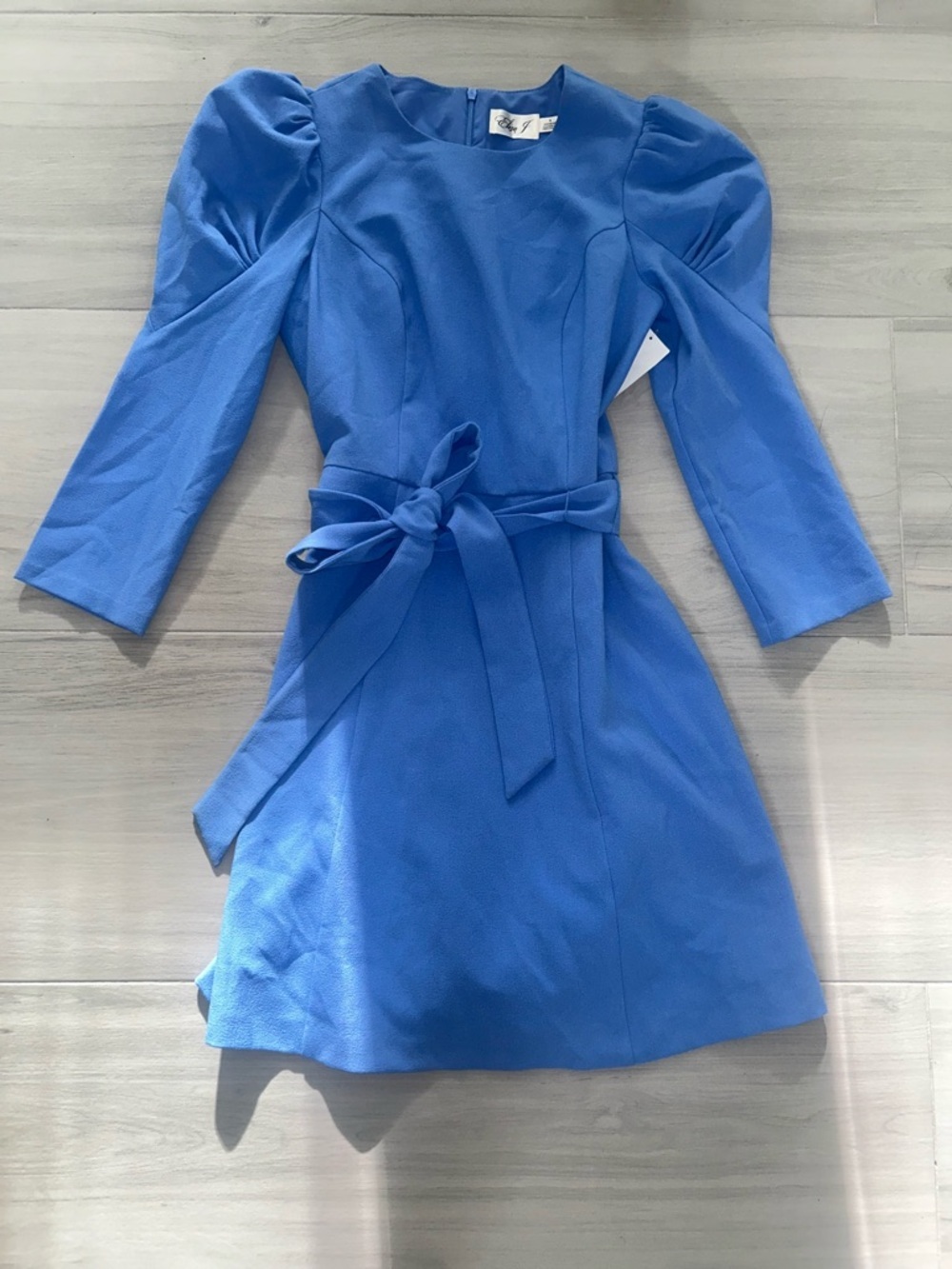 NEW Eliza J Dress tie belt A-line blue size 6 - Picture 3 of 10